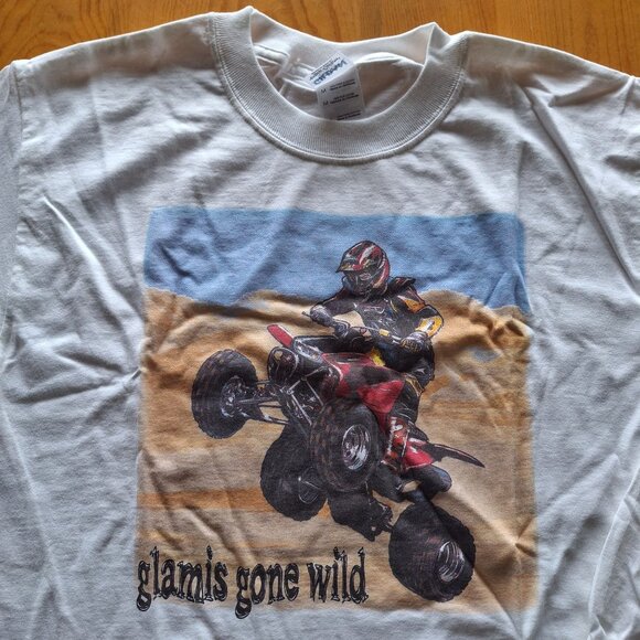 Glamis Gone Wild M Gilden Ultra Cotton ATV Long Sleeve Shirt White Sand Dunes - Picture 2 of 8